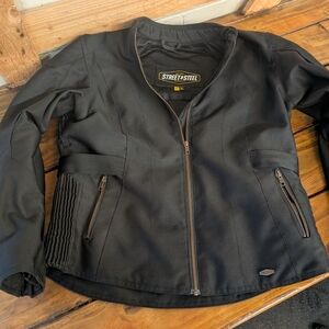 Women's Black Padded Motorcycle Jacket